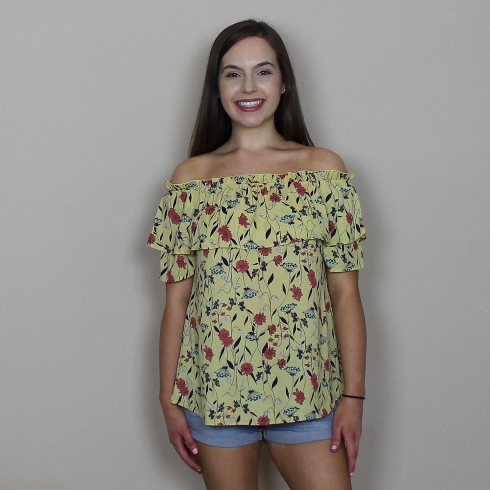 Wild Flower Off the Shoulder Top